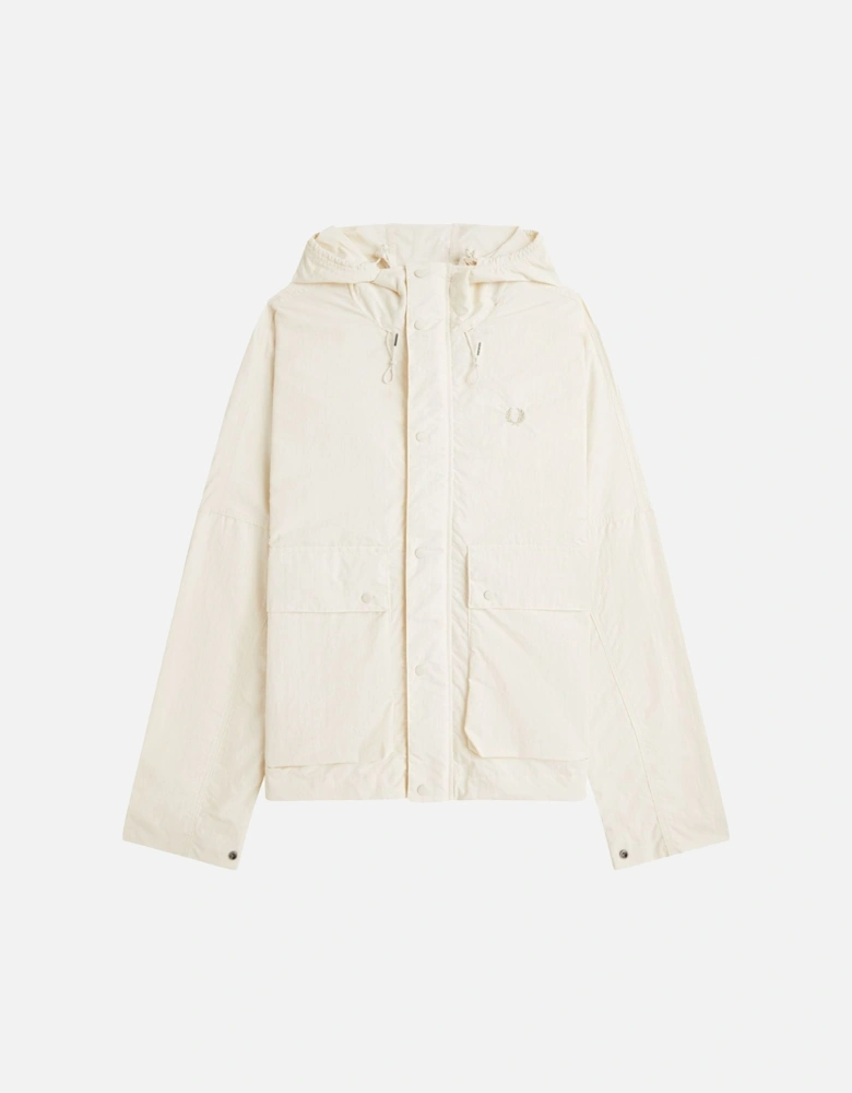 Cropped Ripstop Parka Ecru