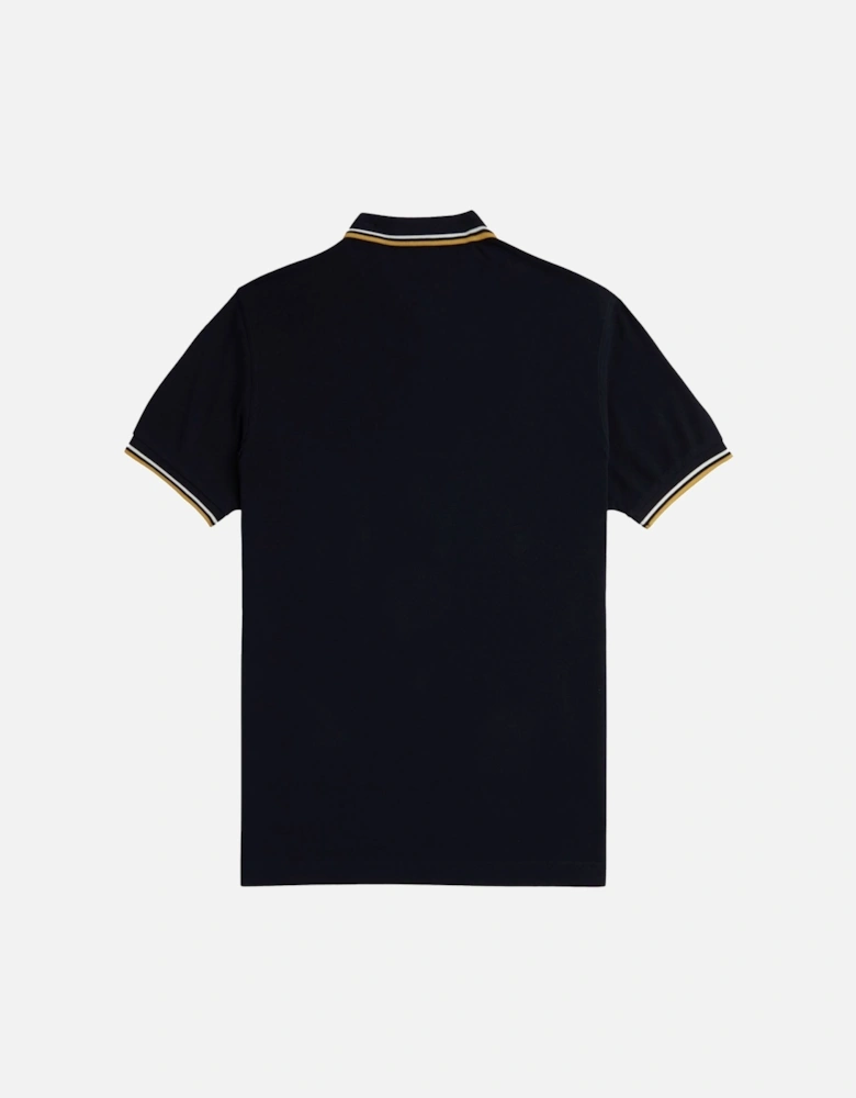 Twin Tipped Polo Shirt Navy/Ecru /Honeycomb