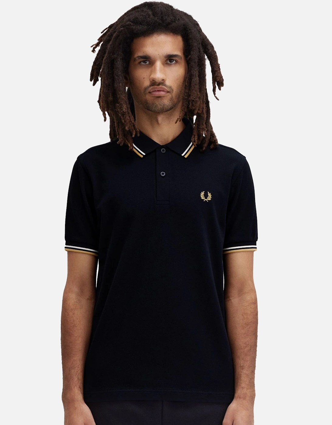 Twin Tipped Polo Shirt Navy/Ecru /Honeycomb