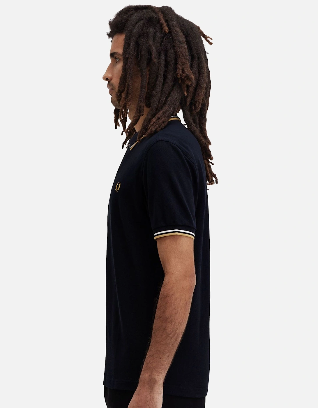 Twin Tipped Polo Shirt Navy/Ecru /Honeycomb