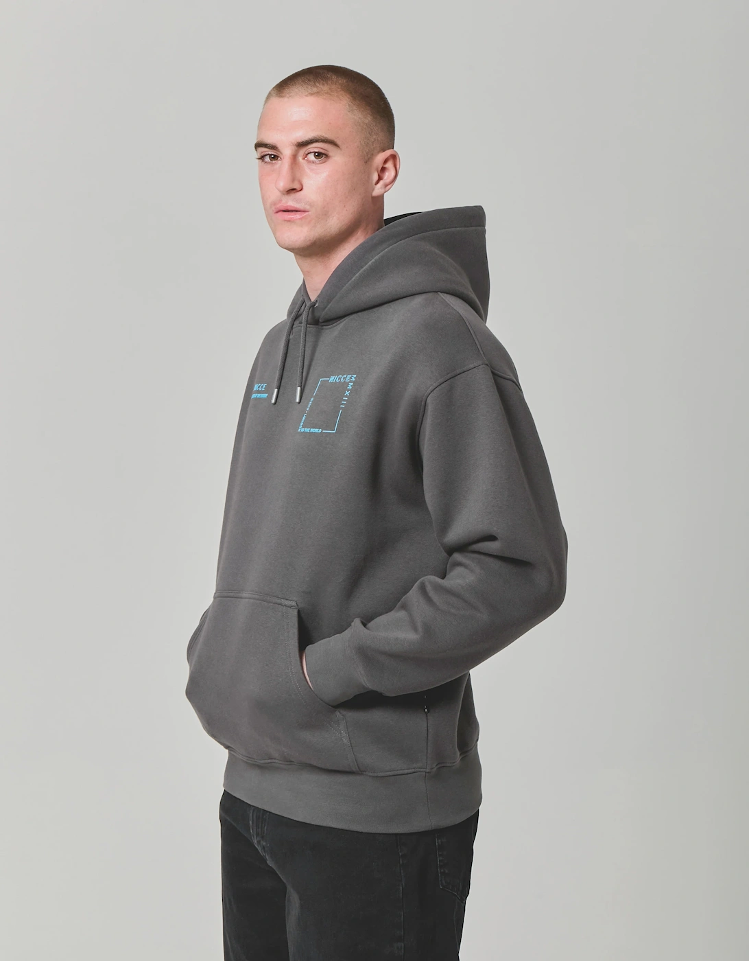 Bicol Back Graphic Hoody - Charcoal