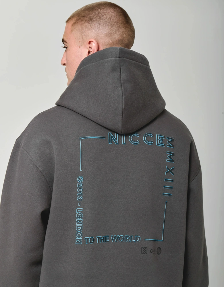 Bicol Back Graphic Hoody - Charcoal