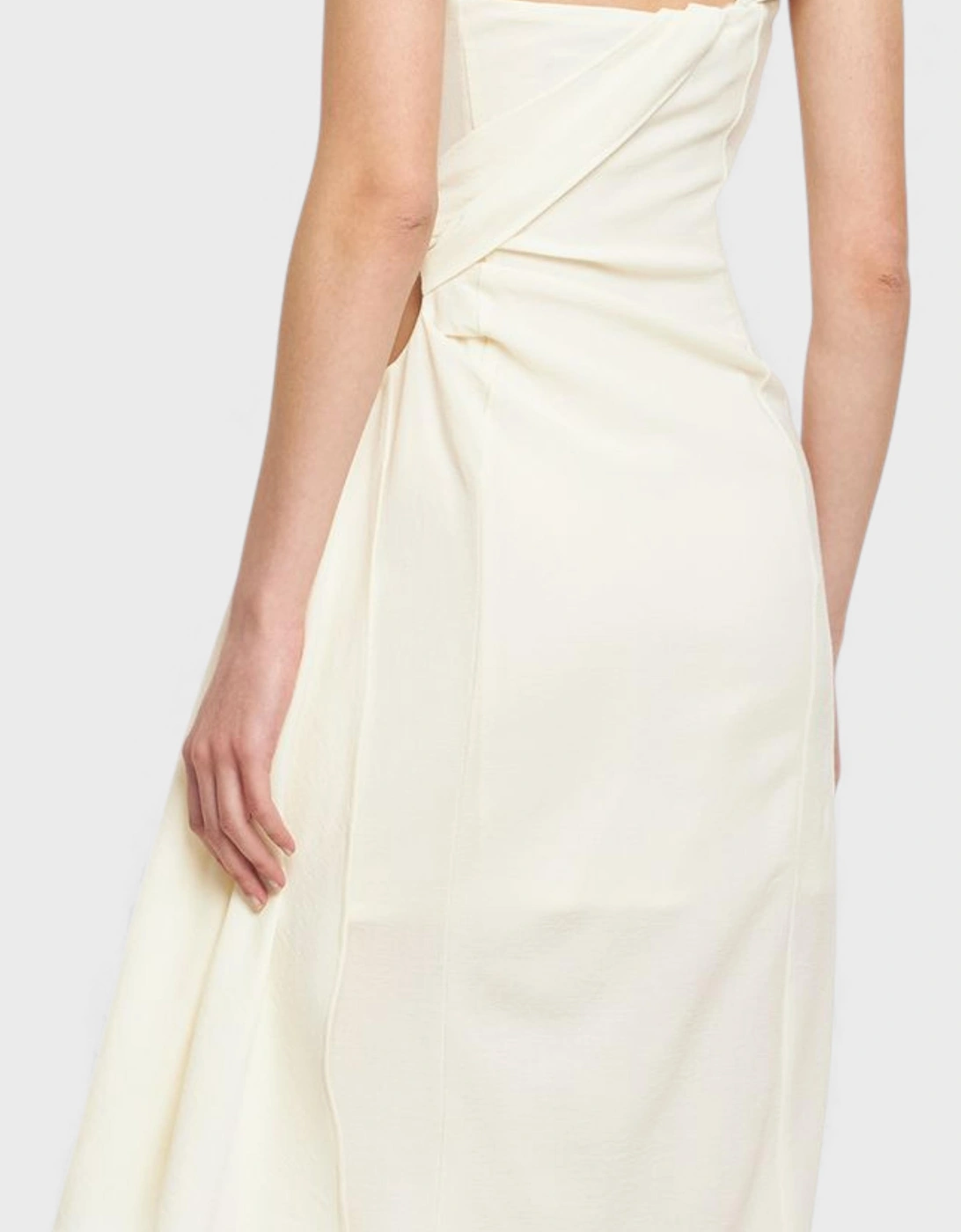 La Robe Abanada Wool Twill Midi Dress White