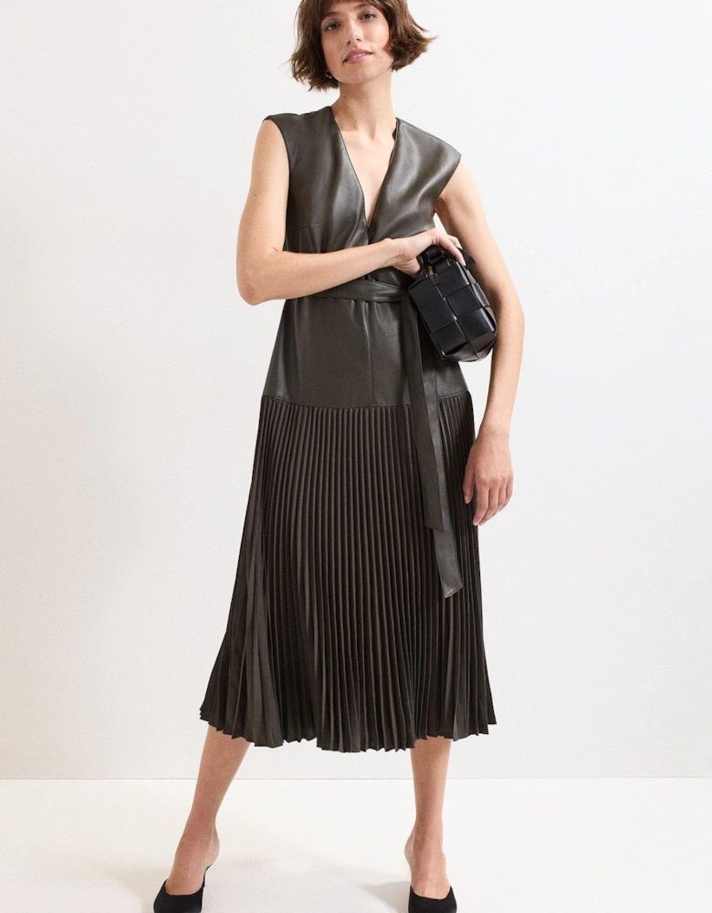 Aria Dropped Waist Pleat Skirt Dress