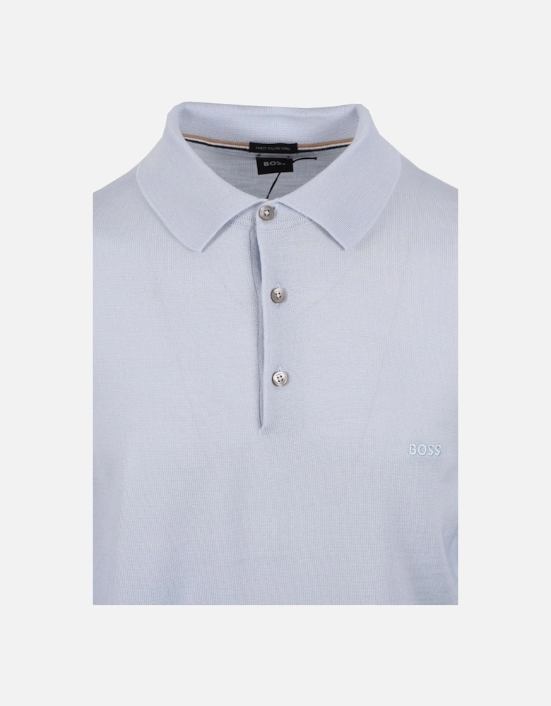 BOSS BLACK BONO-L LONG SLEEVED SHIRT POLO OPEN BLUE