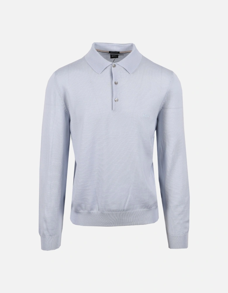 BOSS BLACK BONO-L LONG SLEEVED SHIRT POLO OPEN BLUE