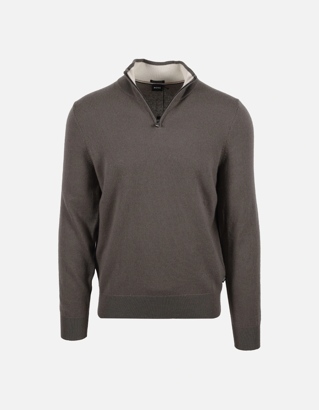 BOSS BLACK HEMARLO HALF ZIP KNITWEAR OPEN BROWN, 4 of 3