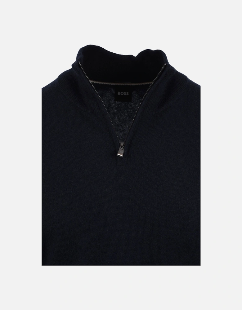 BOSS BLACK HEMARLO HALF ZIP KNITWEAR DARK BLUE