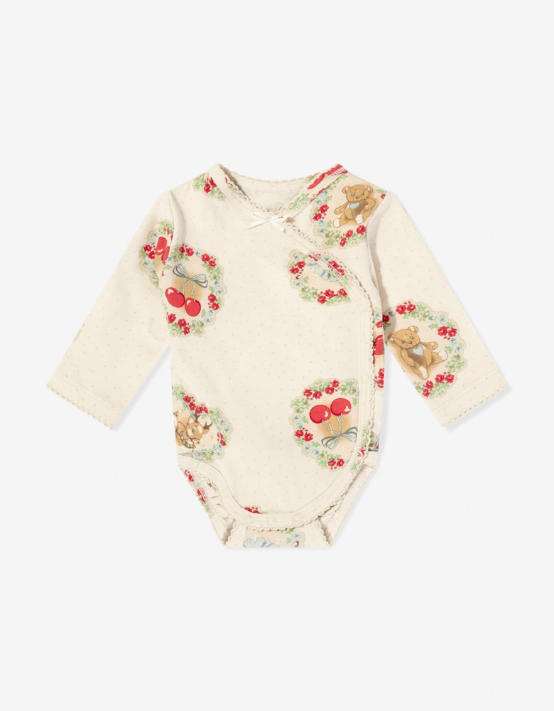 Konges Sløjd Baby Girls Deer Diary Bodysuit Set in Ivory