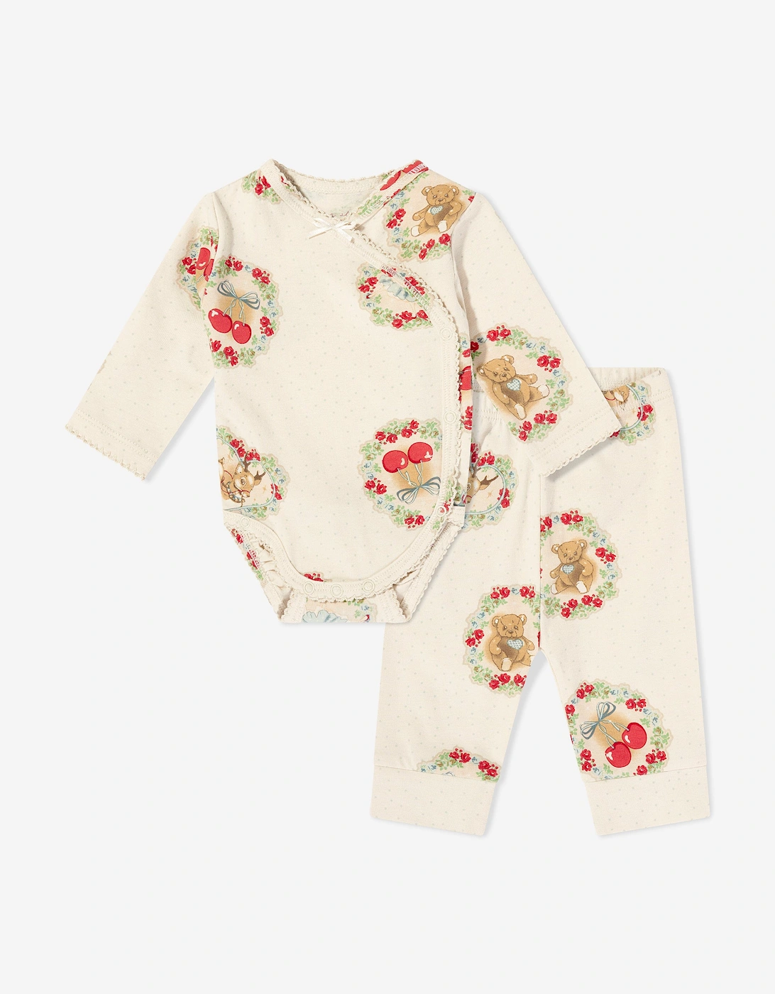 Konges Sløjd Baby Girls Deer Diary Bodysuit Set in Ivory, 6 of 5