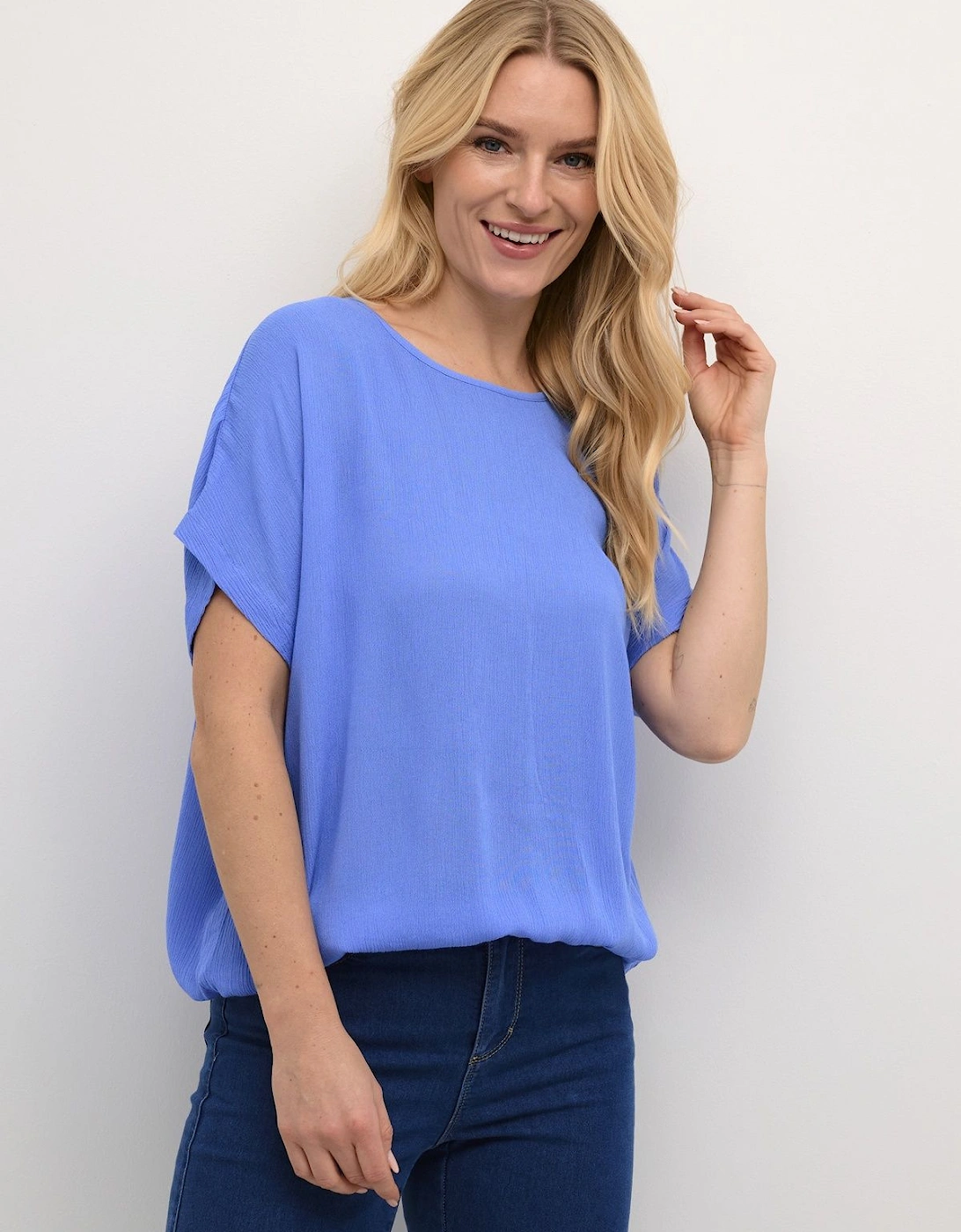 Amber Round Neck Short Sleeve Blouse, 2 of 1
