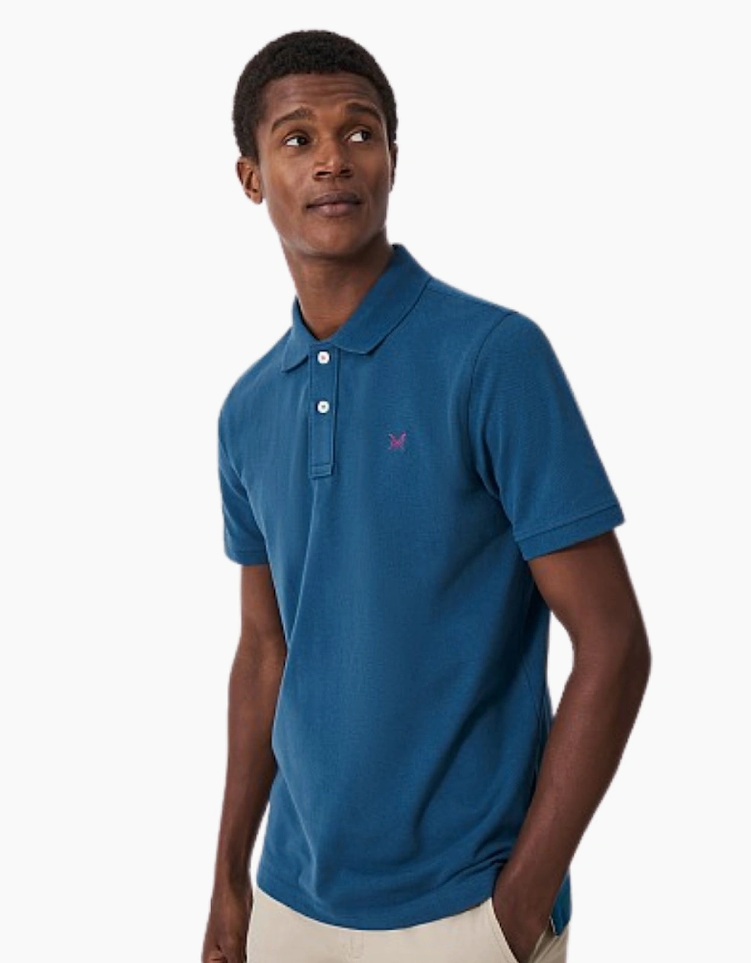 Crew Clothing Men's Crew Clothing Mens Classic Pique  Short Sleeve Polo Shirt - Blue