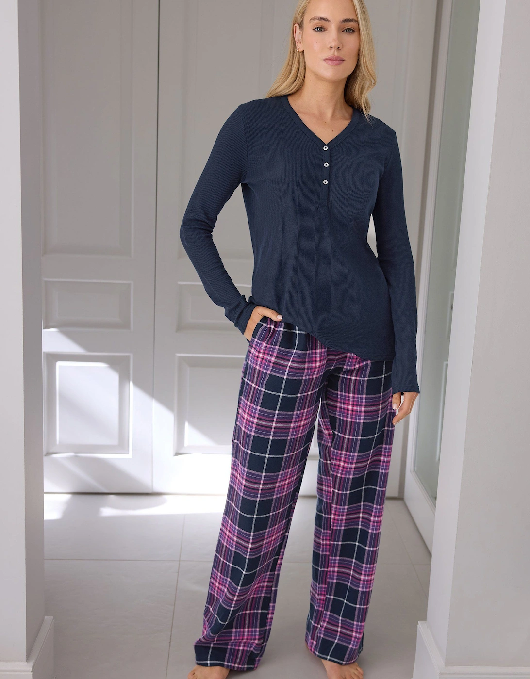 Tall Cotton Check Pyjama Bottoms, 2 of 1