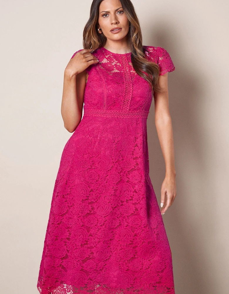 Lace Fit And Flare Midi Dress