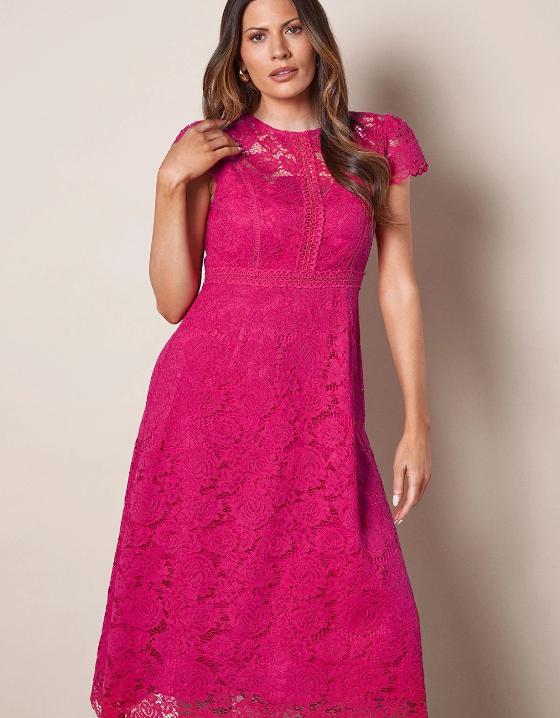 Lace Fit And Flare Midi Dress, 2 of 1