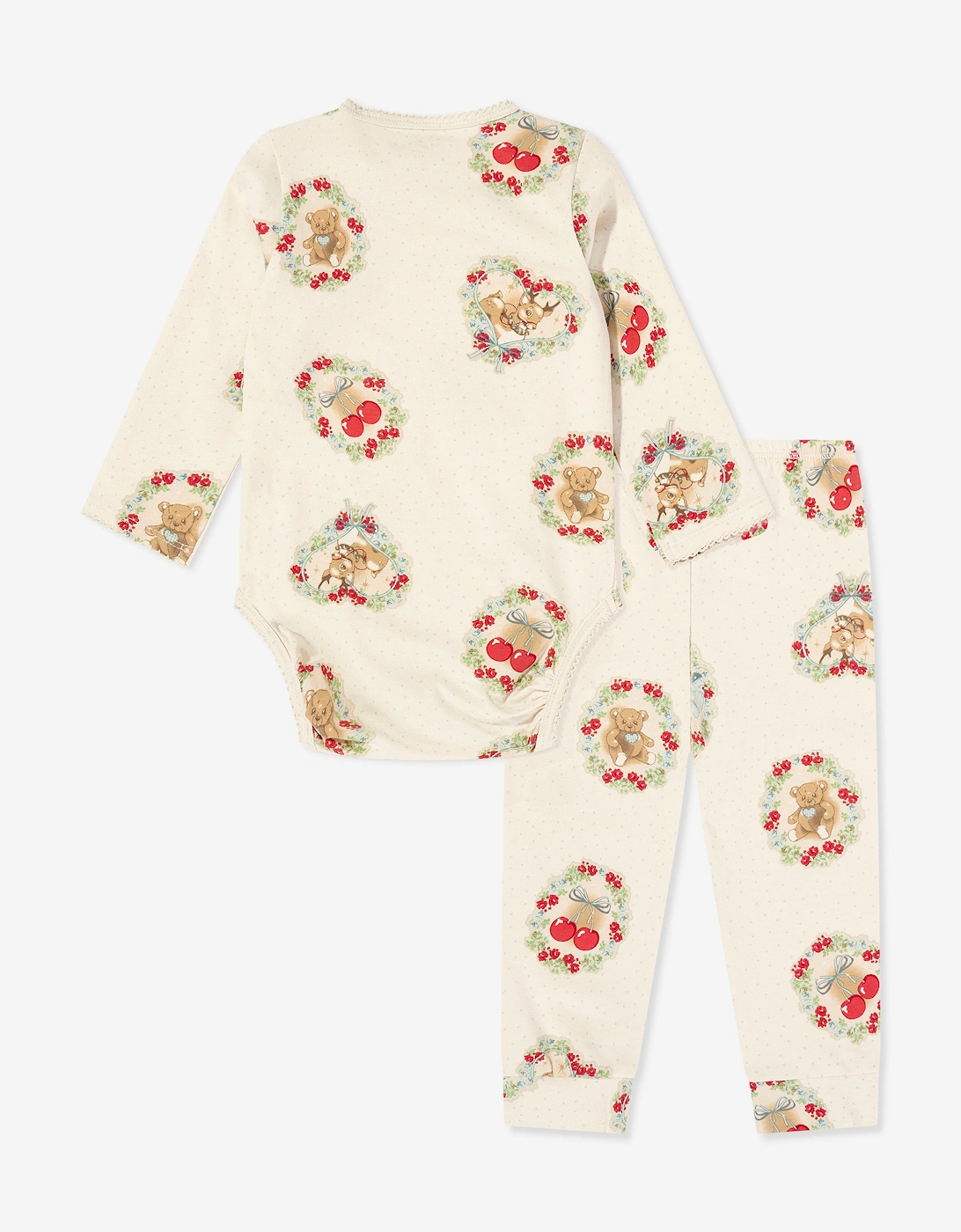 Konges Sløjd Baby Deer Diary Bodysuit Set in Ivory