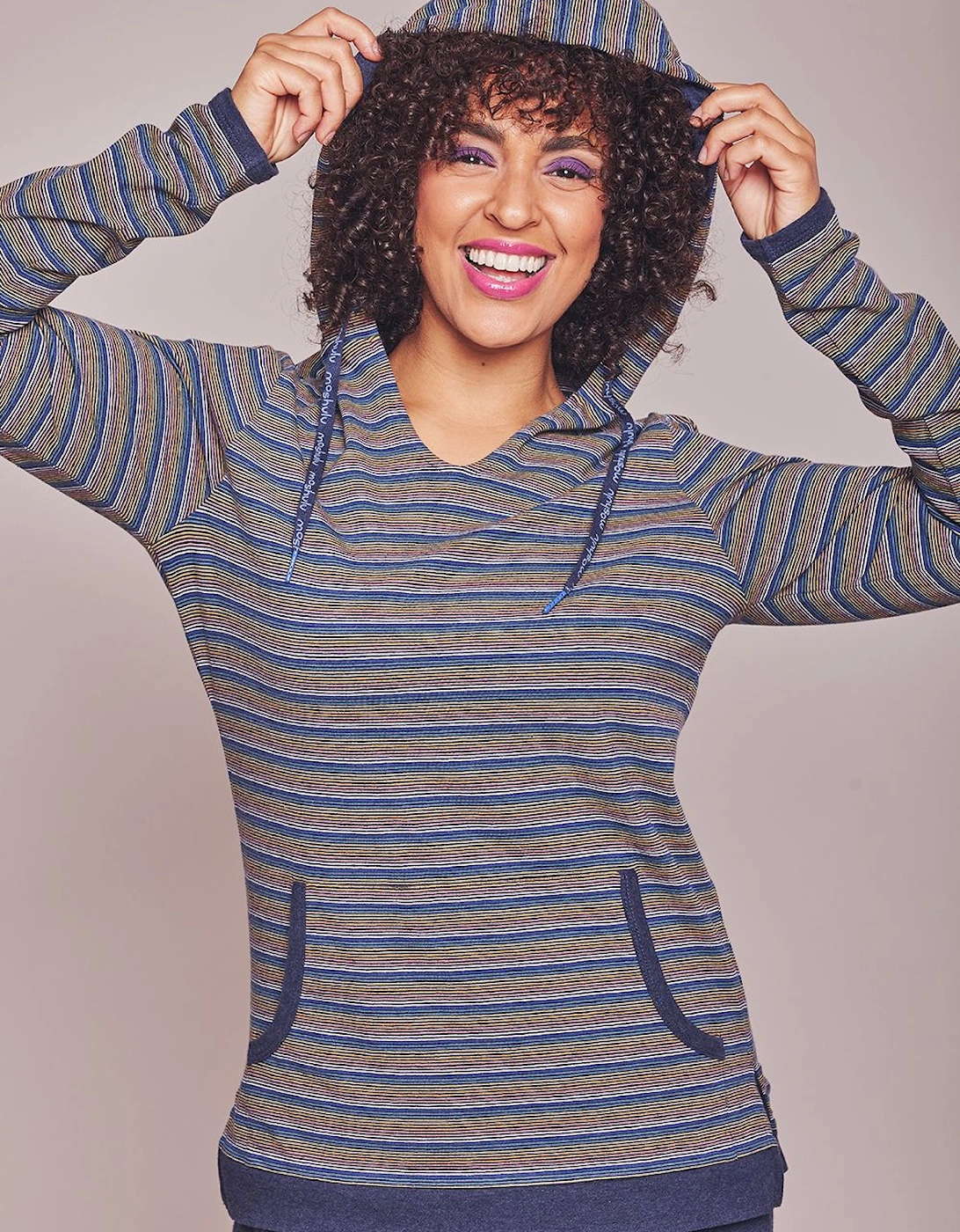 'Downtime' Ladies Hooded Sweatshirt, 2 of 1