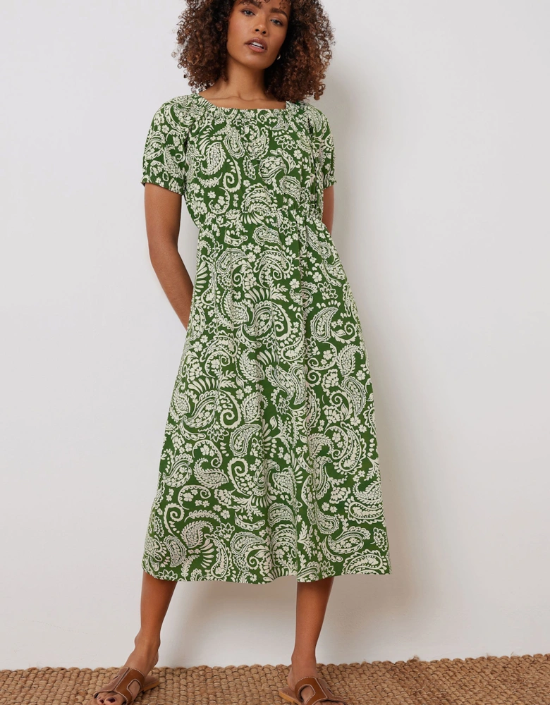Paisley Print Midi Dress