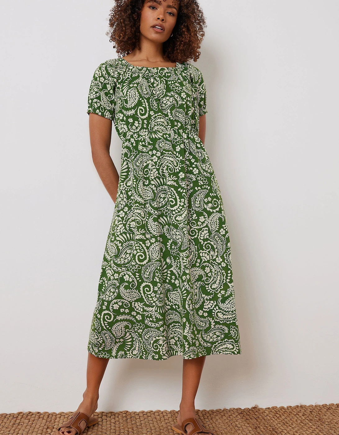 Paisley Print Midi Dress, 2 of 1