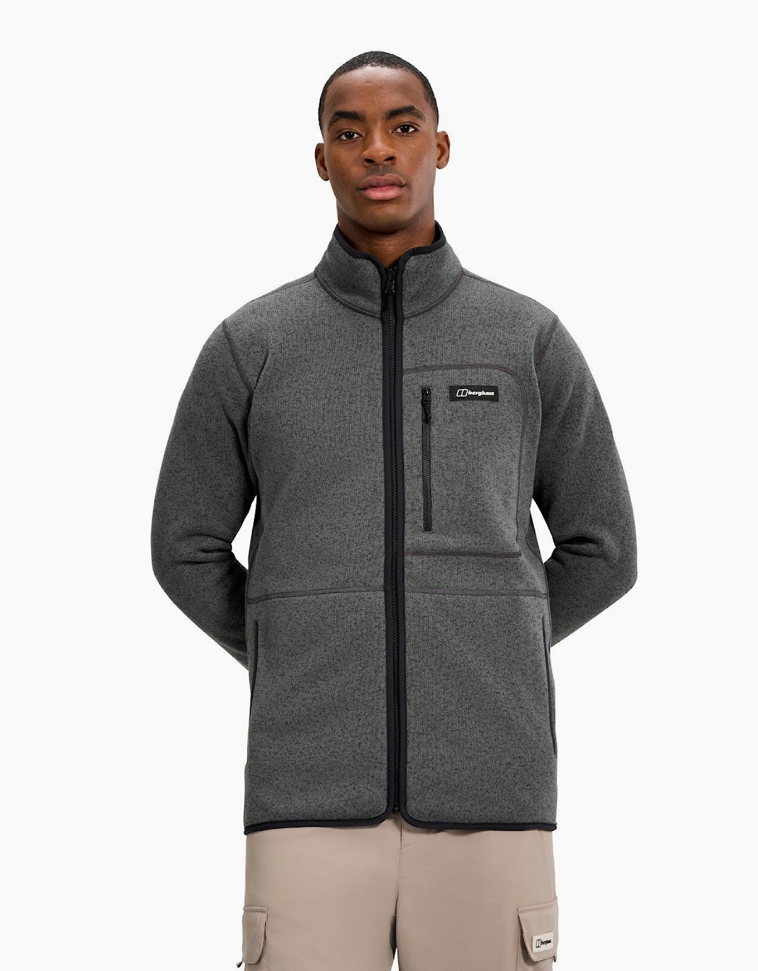 Men's Berghaus Mens Asterby Interactive Full Zip Fleece - Grey - Size: 40/Regular