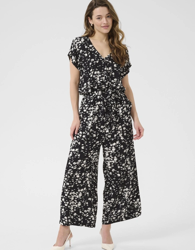 Beathe Short Sleeve V-neck Jumpsuit
