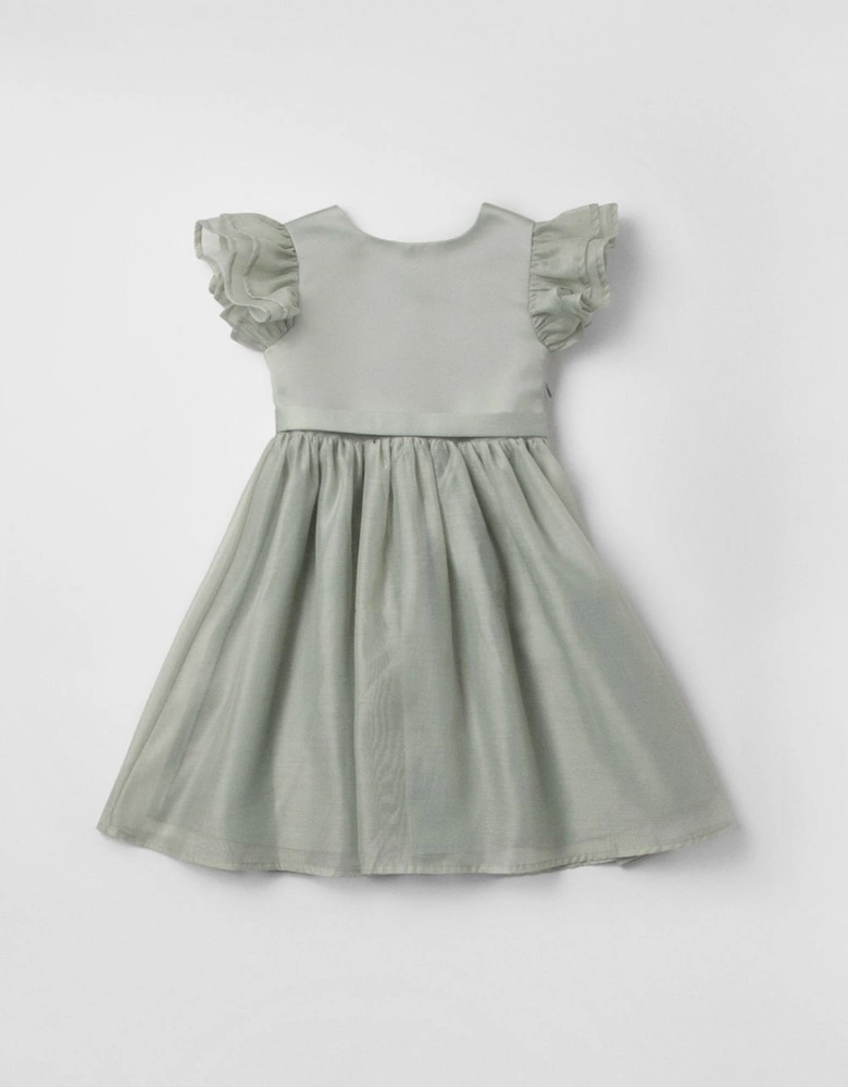 Mesh Flutter Sleeve Flowergirl Dress