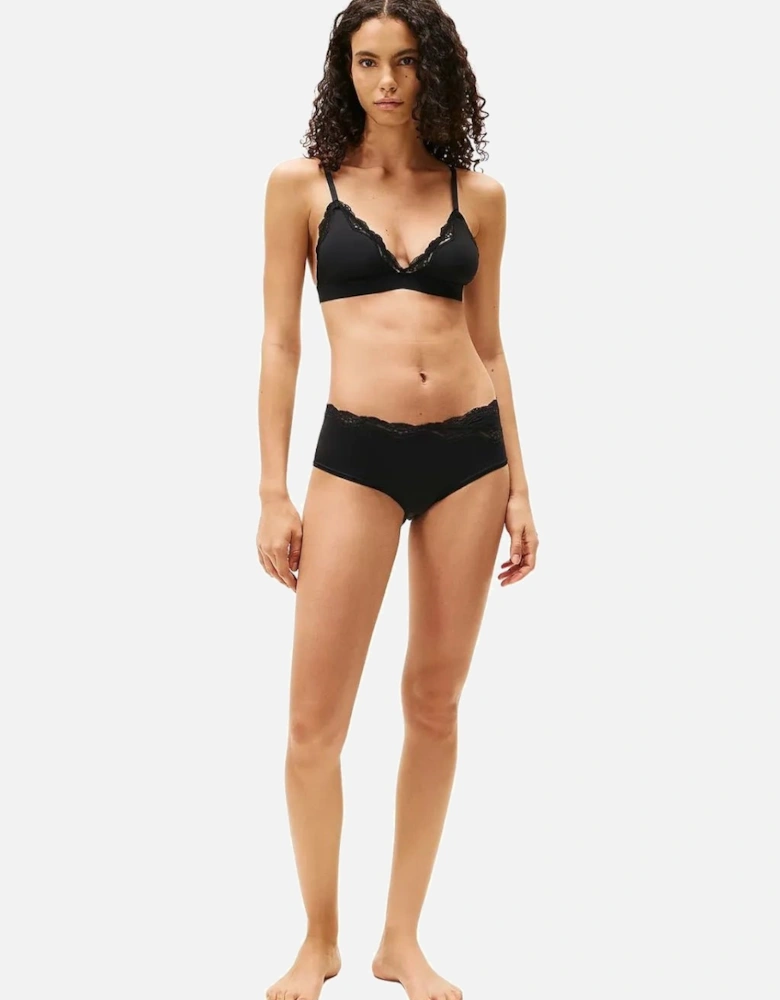 TH Micro Lace Triangle Bra, Black