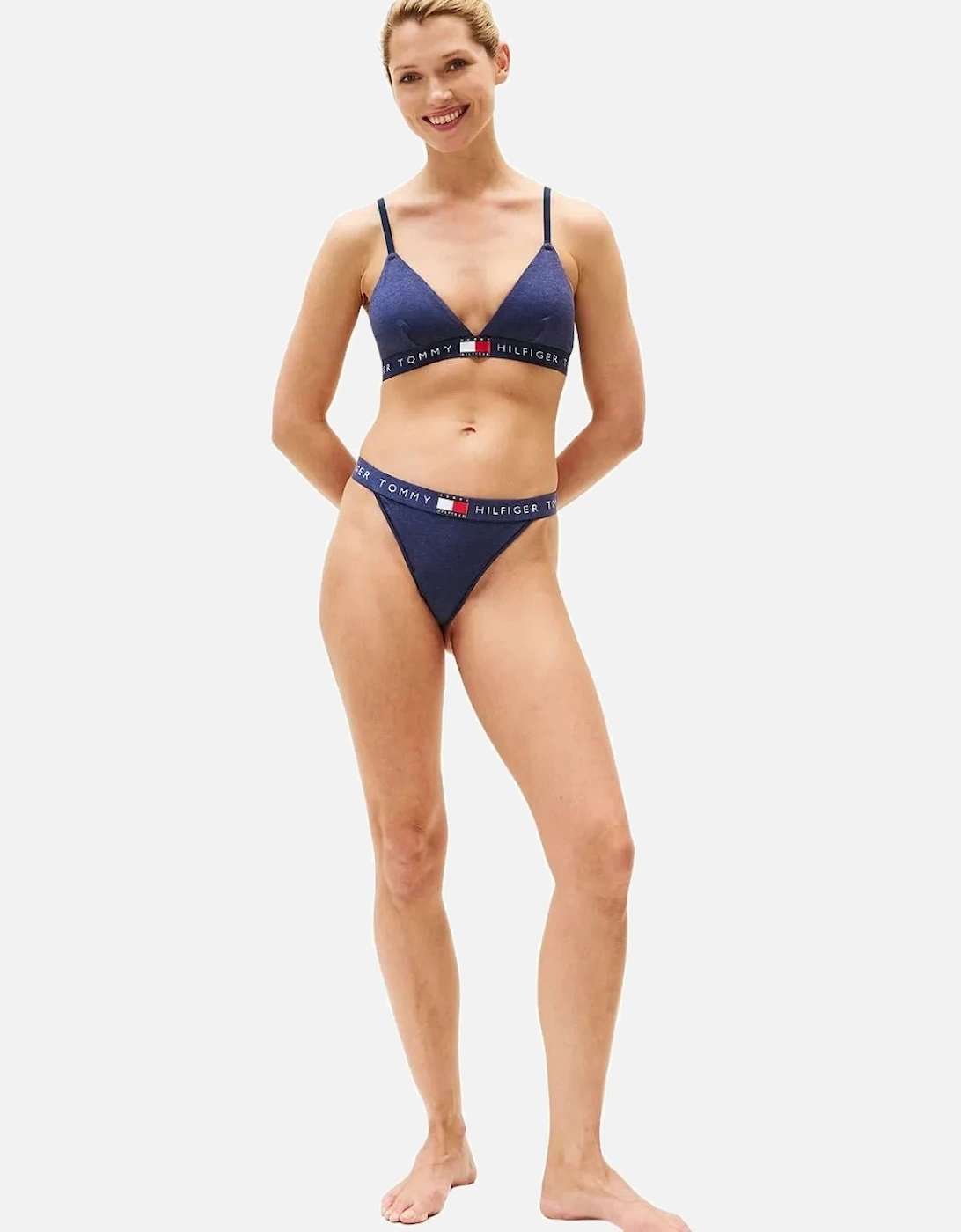 Heritage Logo RP Triangle Bra, Navy Heather