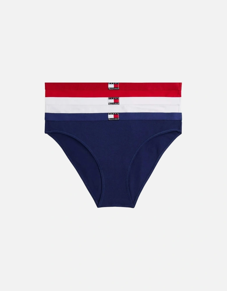 3-Pack Heritage Badge Bikini Briefs, Red/White/Navy