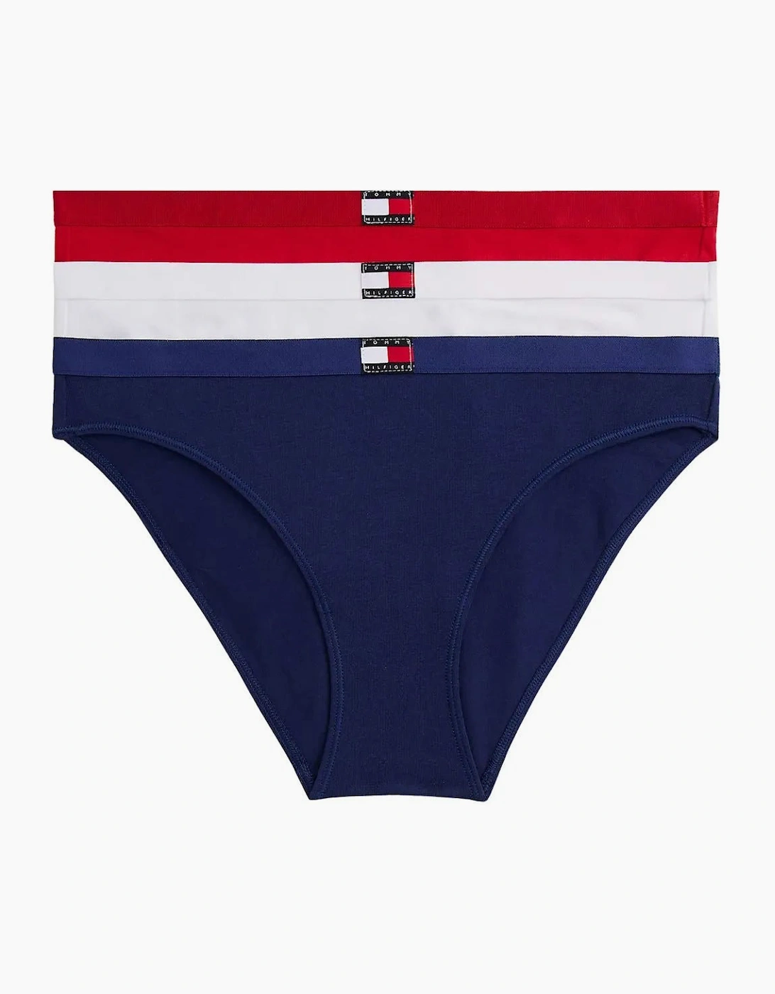 Tommy Hilfiger Tommy Hilfiger Women's 3-Pack Heritage Badge Bikini Briefs, Red/White/Navy