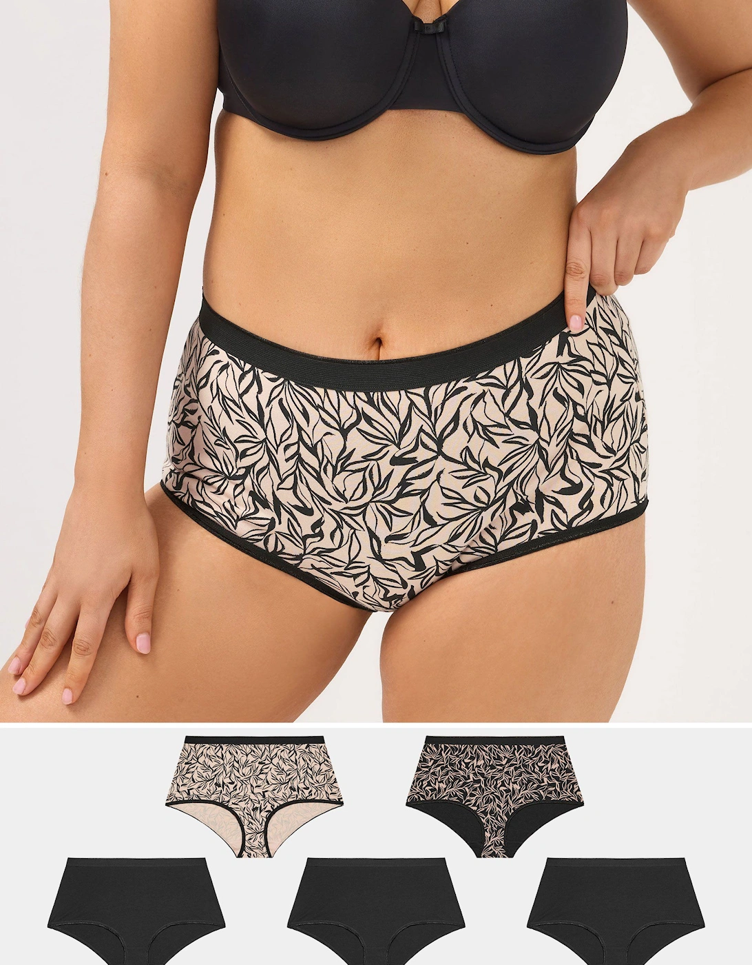 5 Pack Leaf Print Full Briefs, 2 of 1