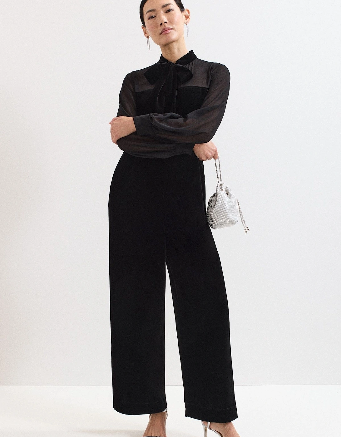 Magie Velvet Tie Neck Jumpsuit, 2 of 1