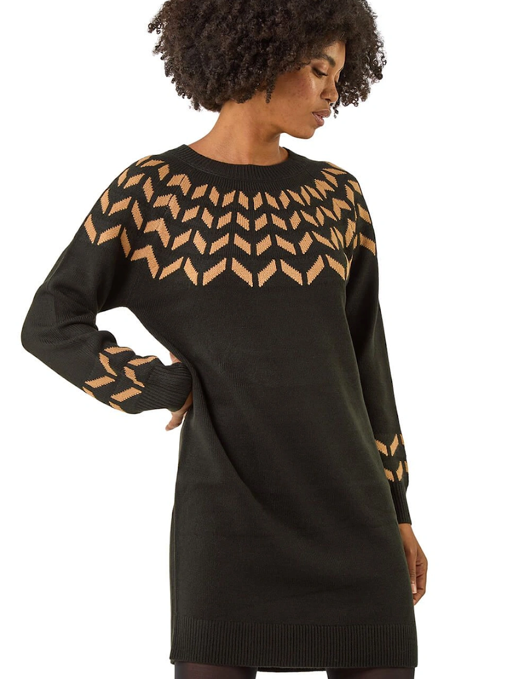 Chevron Print Knit Dress, 2 of 1