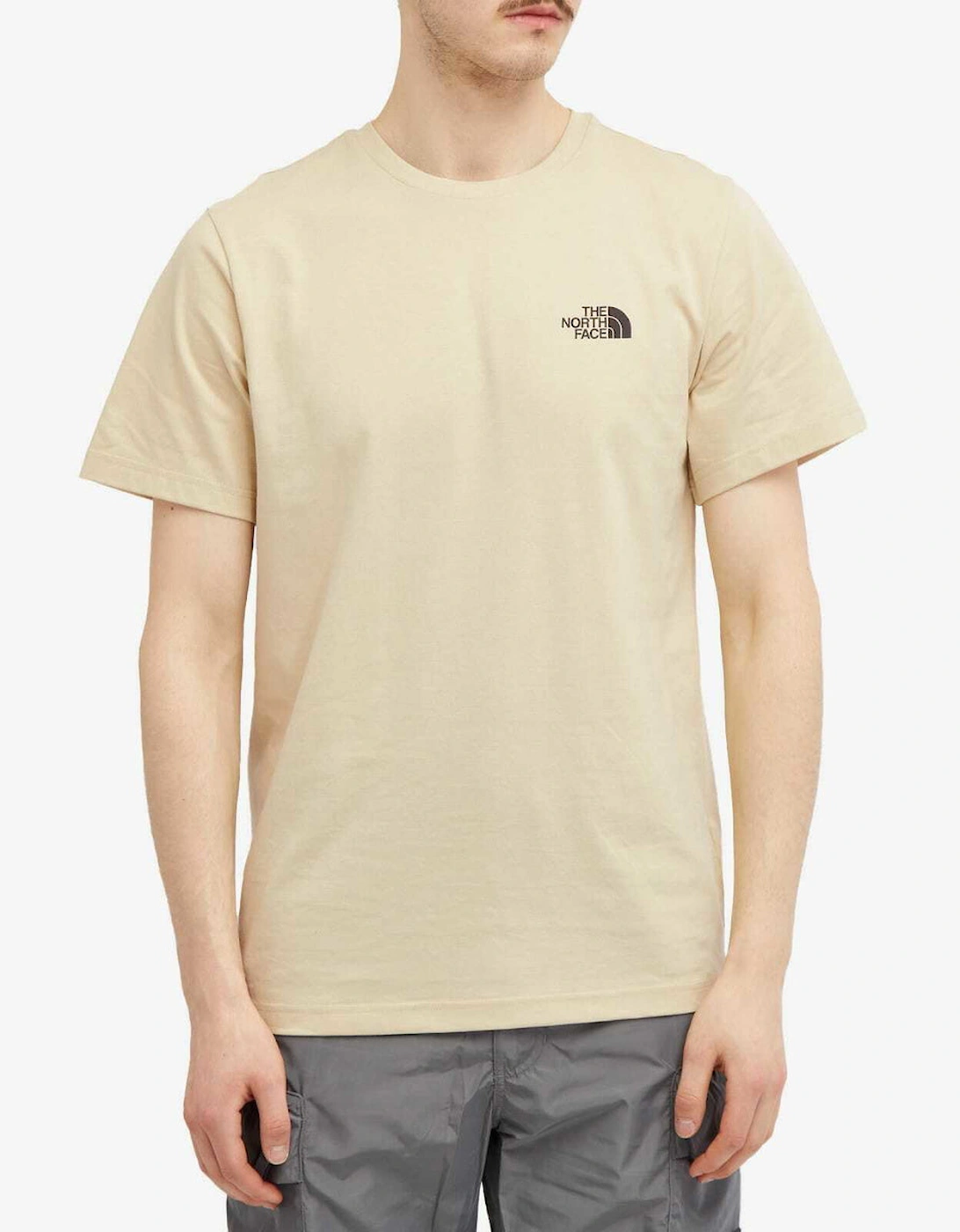 The North Face Men's Tan Simple Dome T-Shirt Gravel - Size: 36