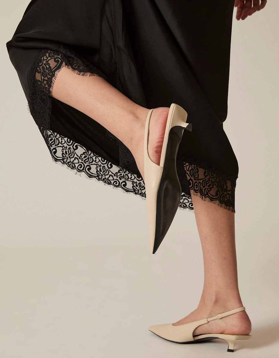 Black Satin Lace Maxi Skirt