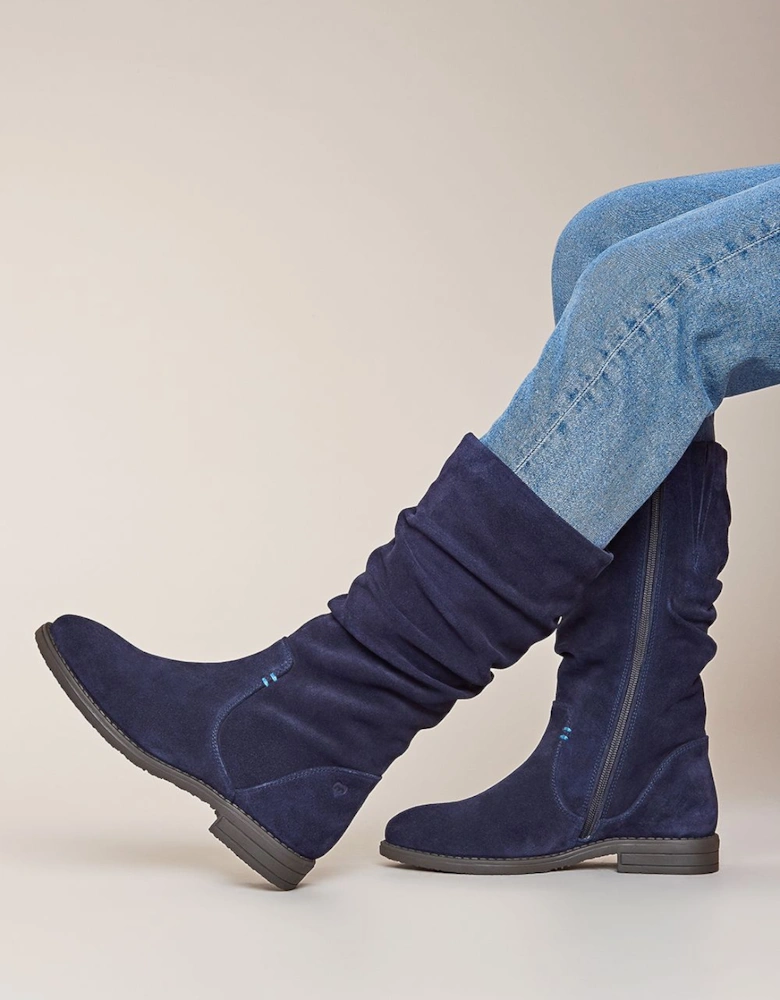 'Glacier Suede 2' Ladies Ruched Suede Boots