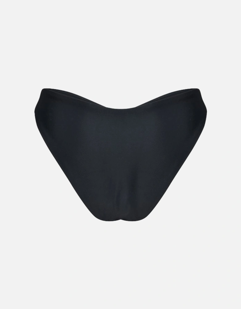 Marissa Hand Embroidered Luxe Bikini Bottom - Black