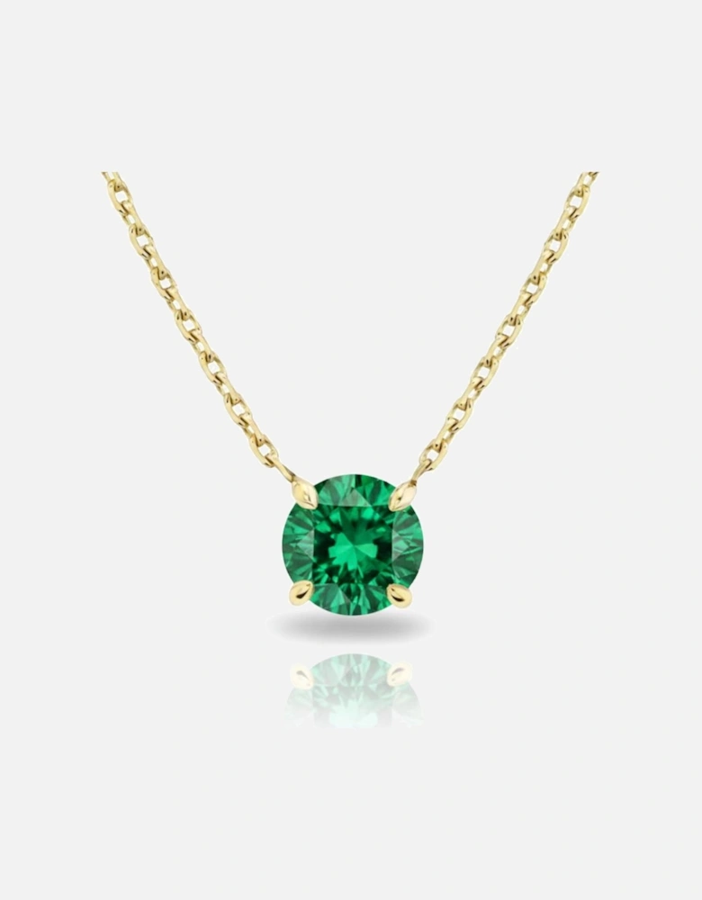 Alira Solitaire Emerald Necklace