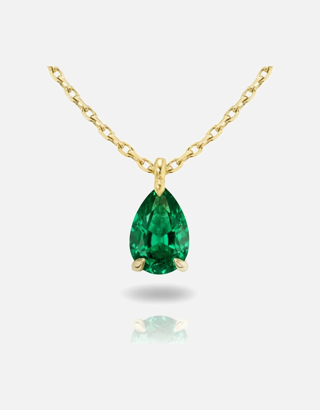 Eclisse Pear Emerald Pendant Necklace, 2 of 1