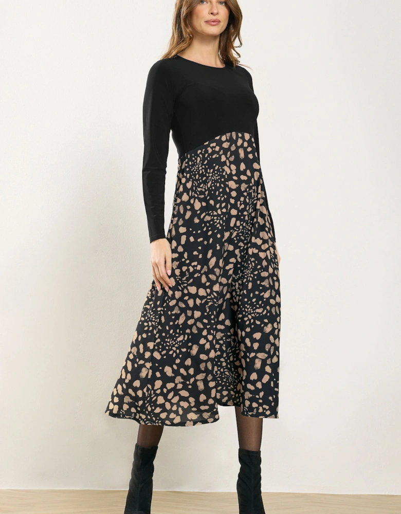 Abstract Print 2 In 1 Maxi Dress