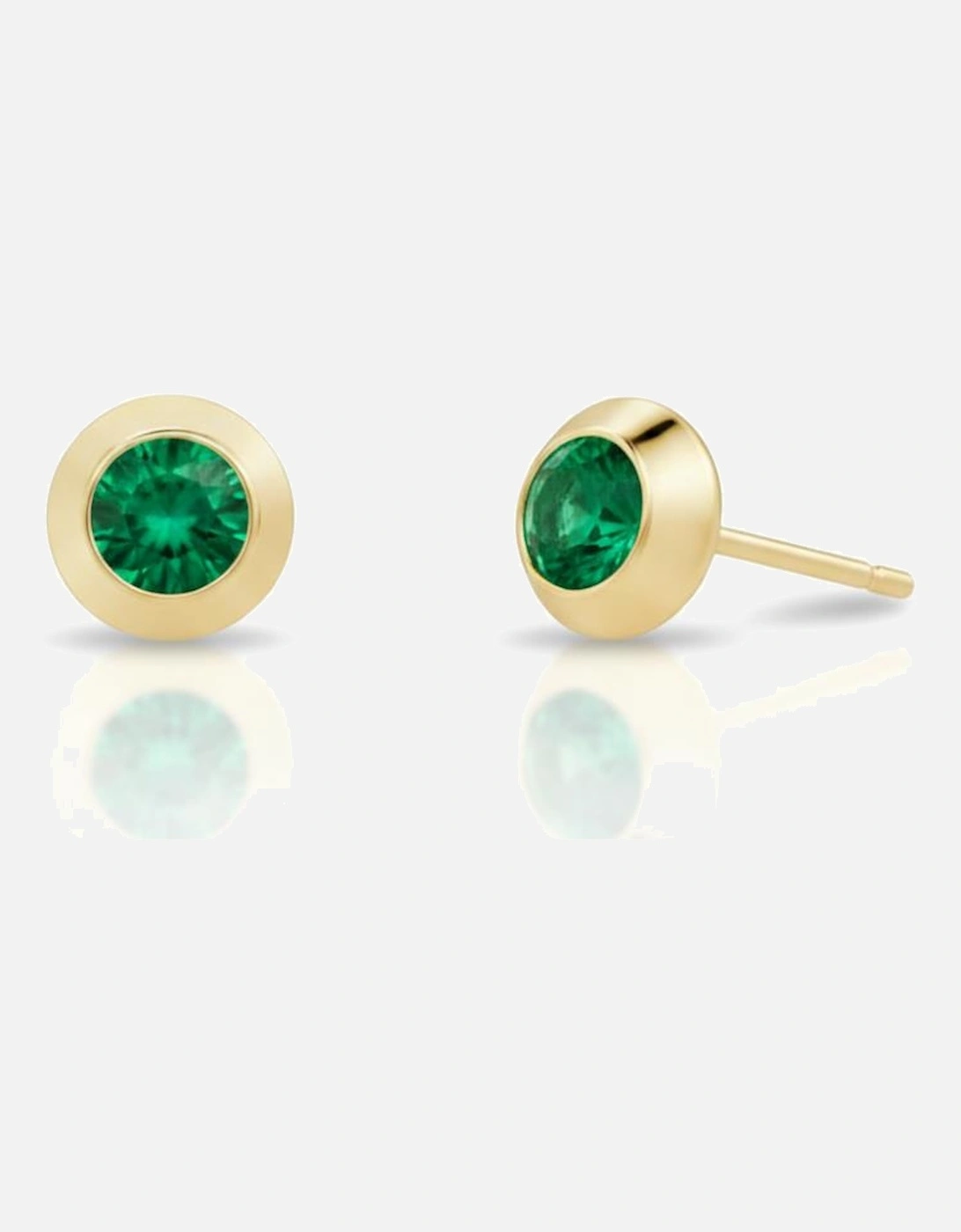 Solea Bezel Emerald Studs, 2 of 1