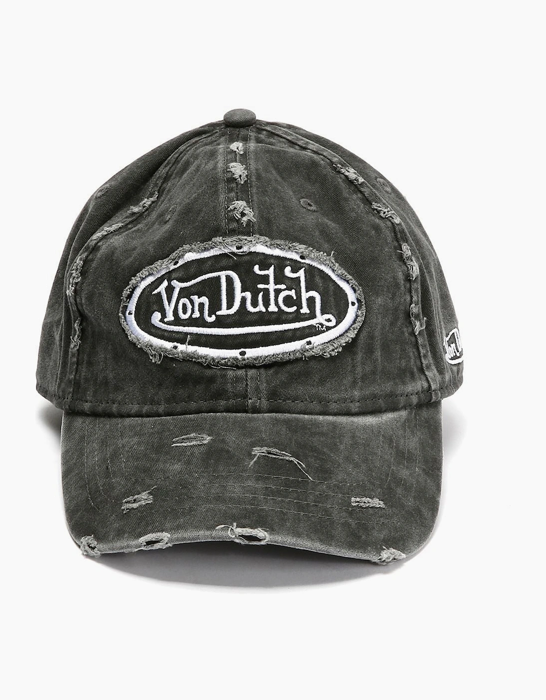 Von Dutch Unisex Black Busted Dad Cotton Caps
