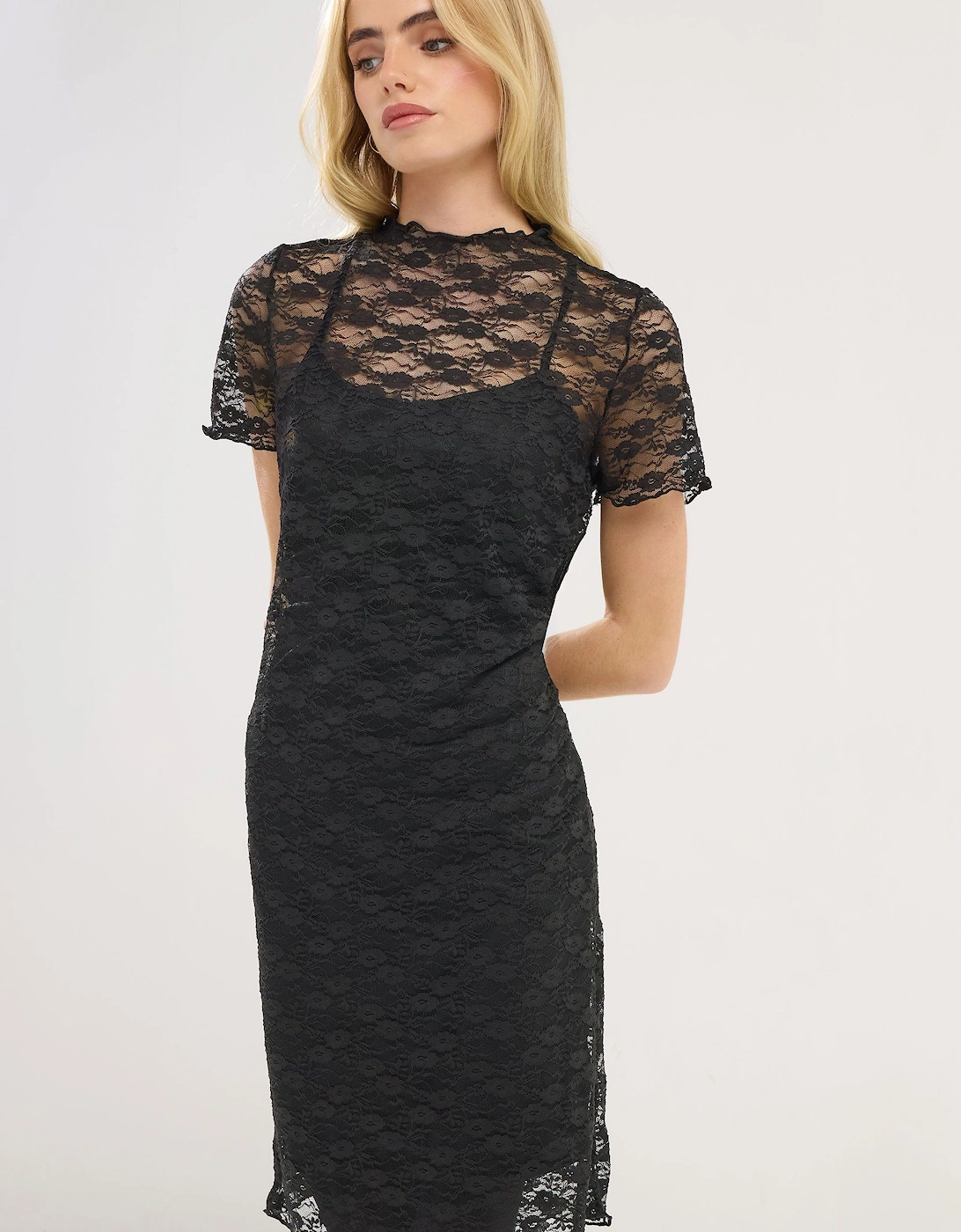 Petite Lace Short Sleeve Dress, 2 of 1