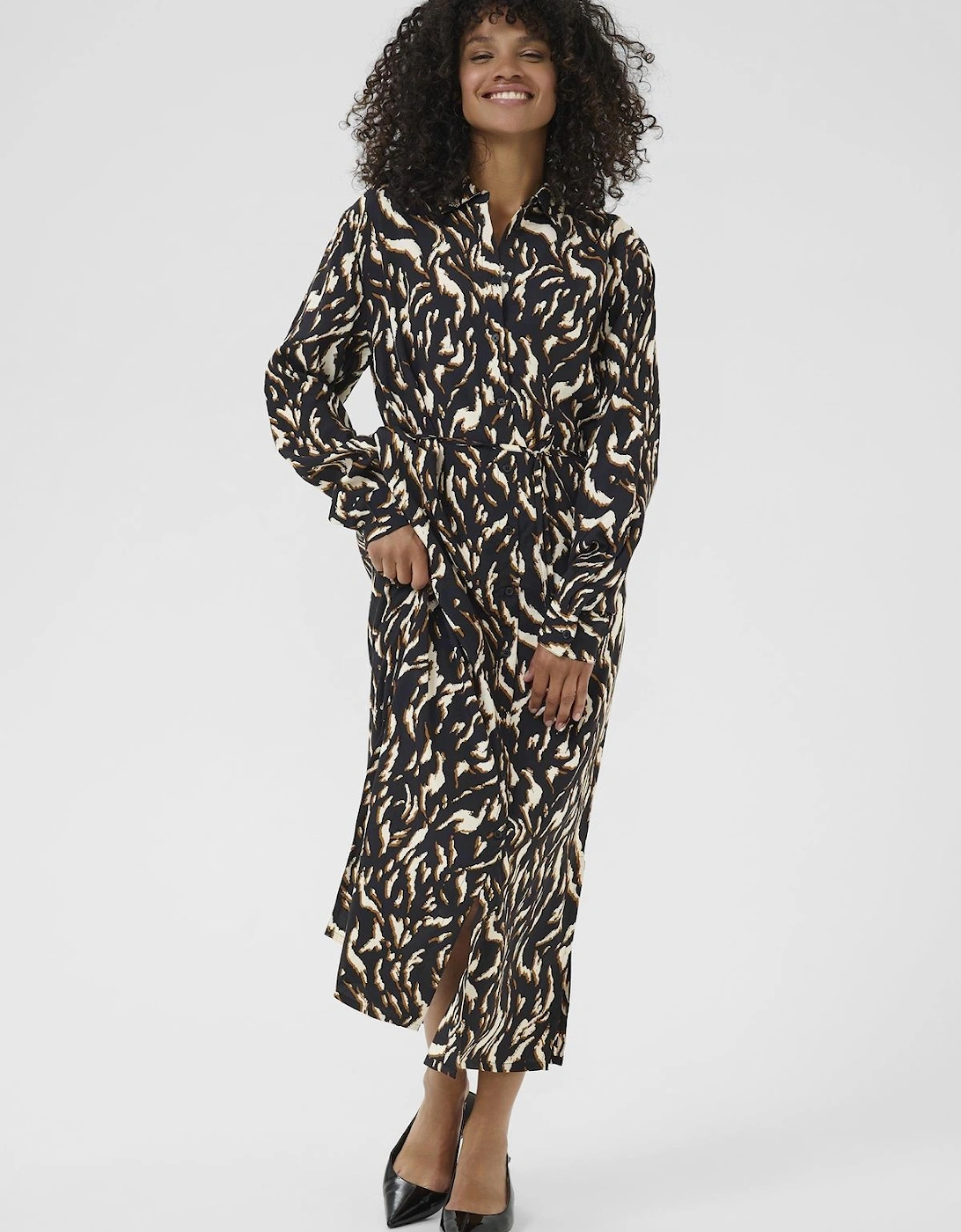 KAmille Long Sleeve Midi Shirt Dress, 2 of 1