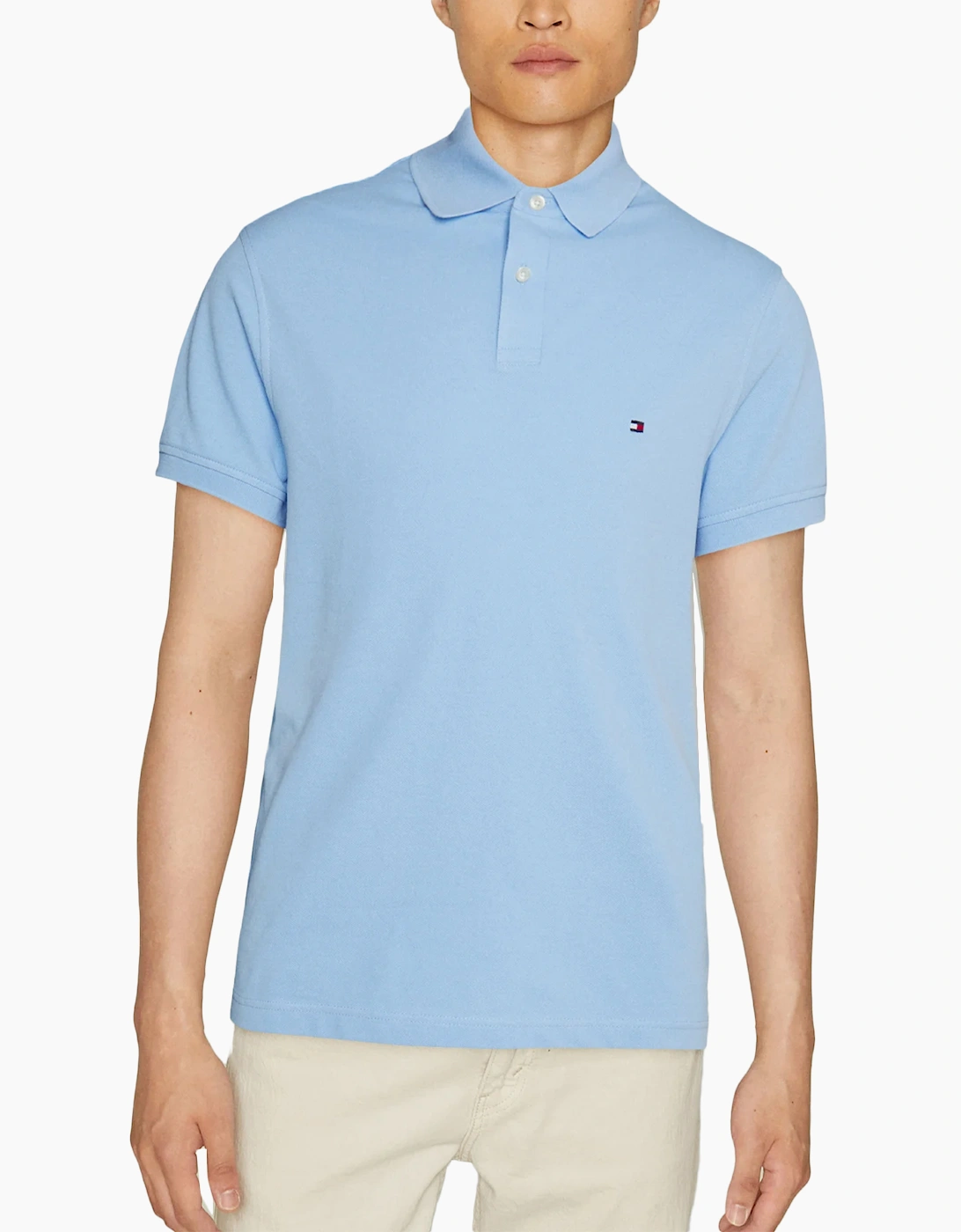 Tommy Hilfiger Unisex Vessel Blue Mens Polo Shirts1985 Regular Fit Casual Polo Cotton Golf T Shirts - Size: S