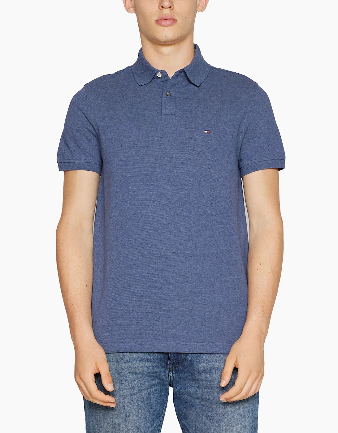 Tommy Hilfiger Mens Polo Shirts Regular Fit Tee - Denim Heather - Size: 2XL