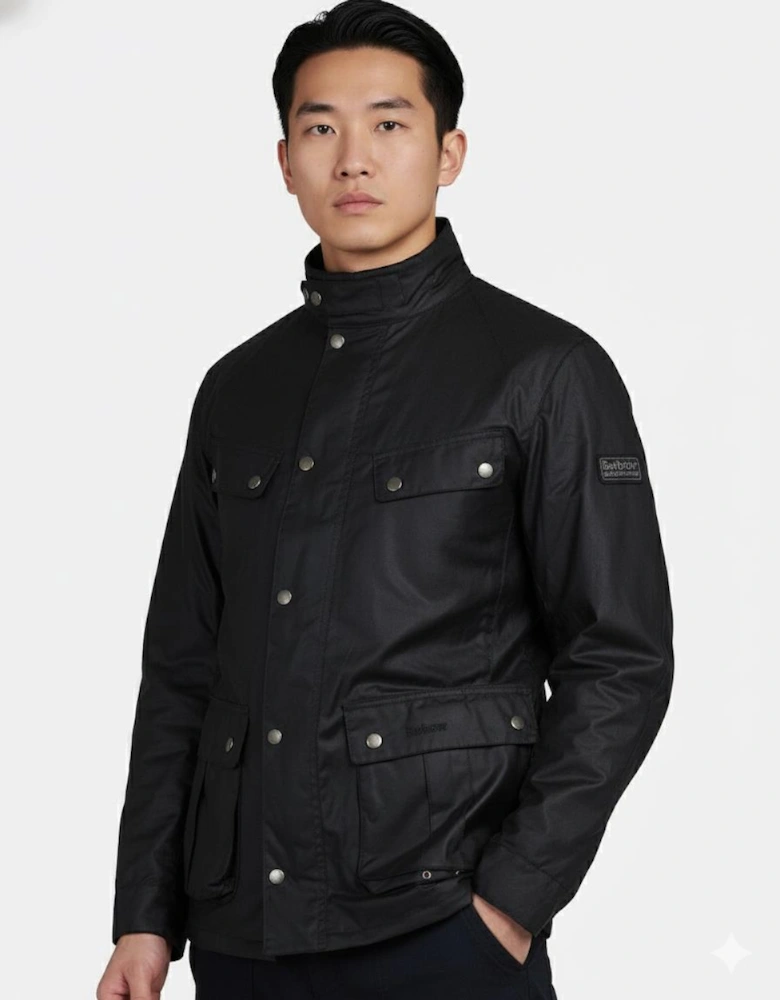 Duke Mens Wax Jacket - Black