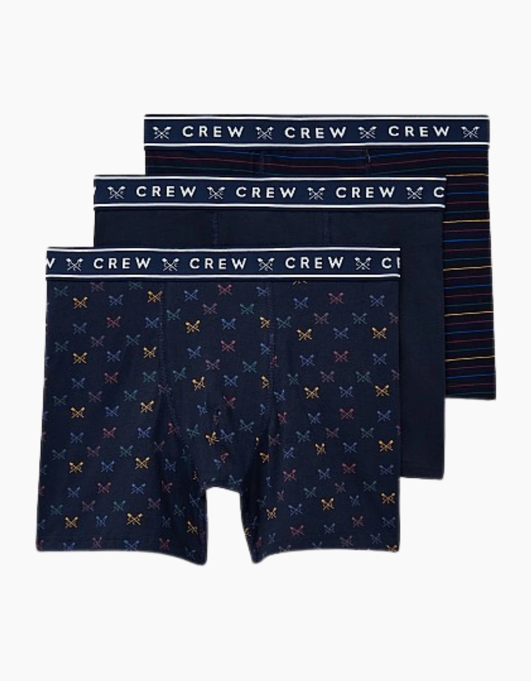 Crew Clothing Men's Crew Clothing Mens 3 Pack Jersey Boxer Shorts - Multi/Blue