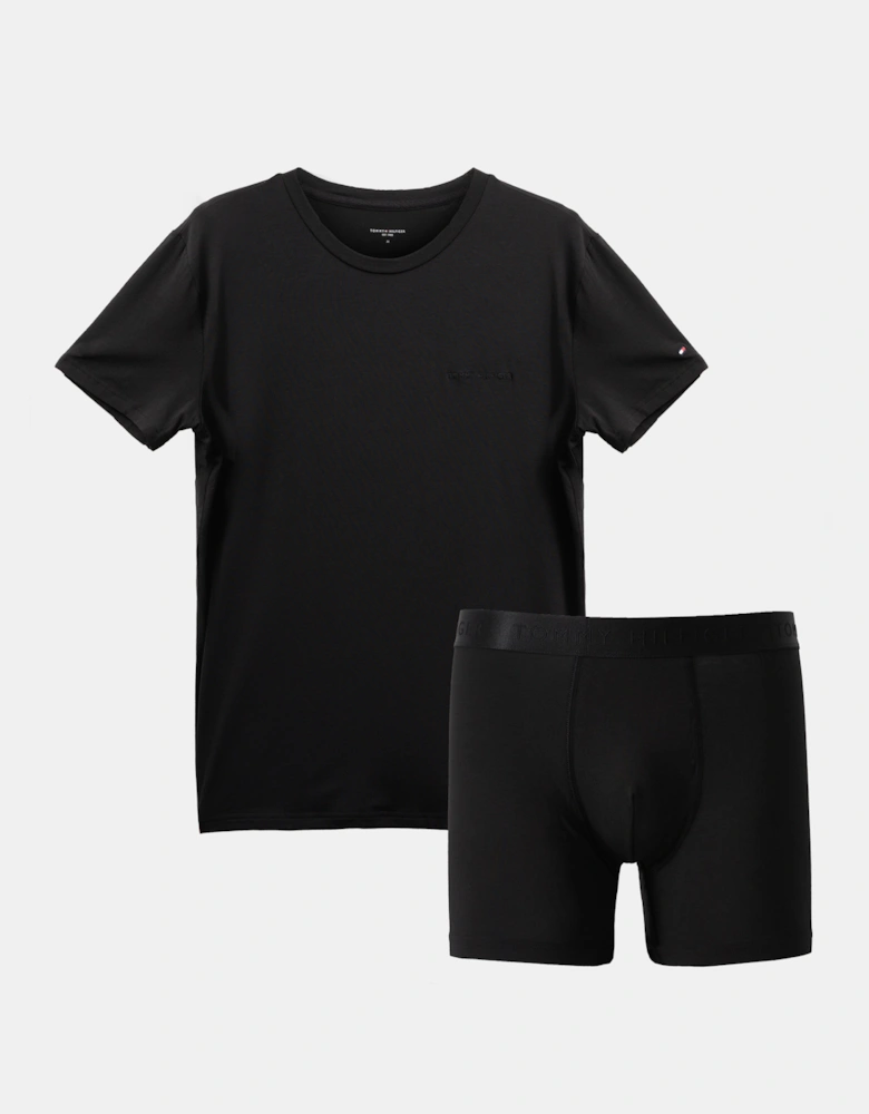 Mens T-Shirt & Boxer Brief Gift Set - Black/Black
