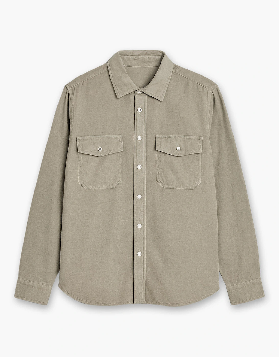 Men's Light Beige Brushed Cotton Shirt, 4 of 3